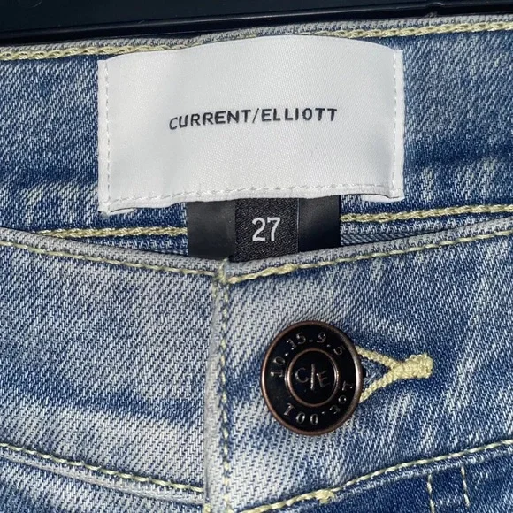 SOLD!!!  Current/Elliott Skinny Jeans Womens Size 27 Designer Blue Denim Cotton - Picture 3 of 7